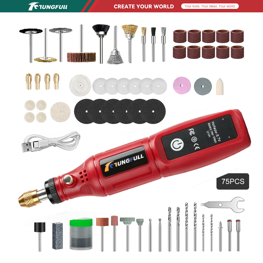 Power Tools Jobs - TUNGFULL 3.7V Cordless Rotary Tool USB