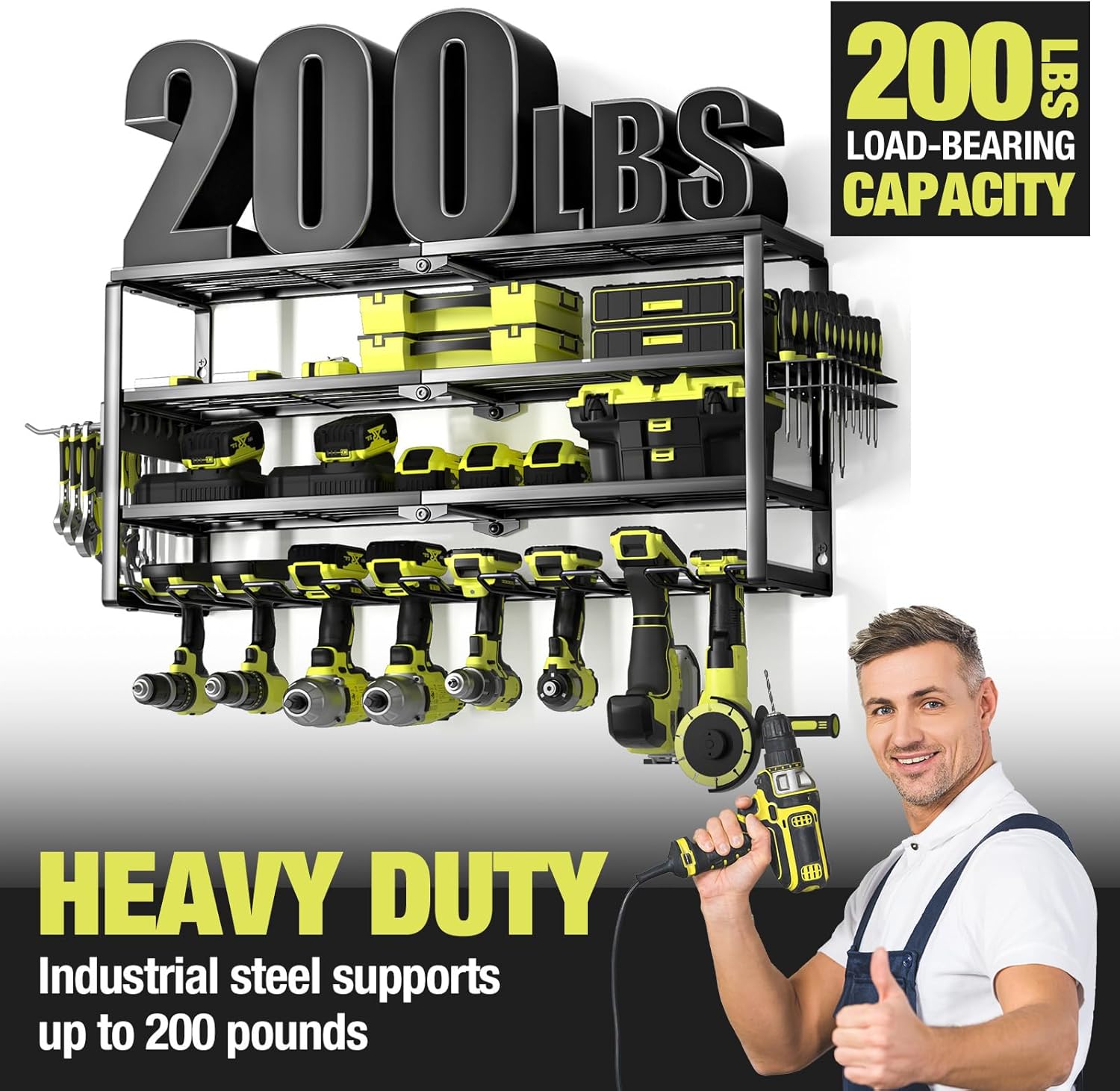 4 Layer Wall Mount Power Tool  - Power Tools Rack review and price
