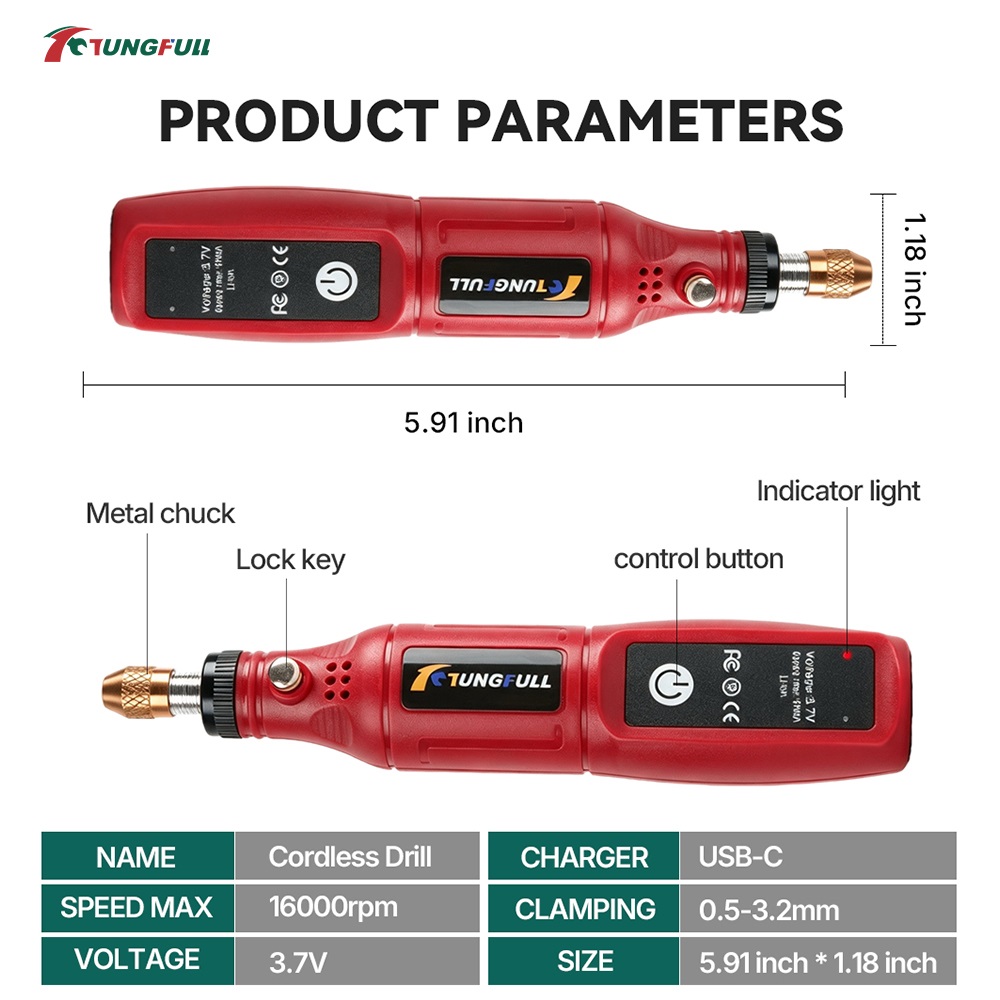 TUNGFULL 3.7V Cordless Rotary  - Power Tools Jobs review and price