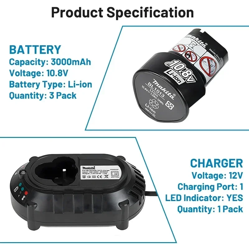 🌳🌳🌳Makita 10.8V Original Batte - Power Tools Makita Set review and price