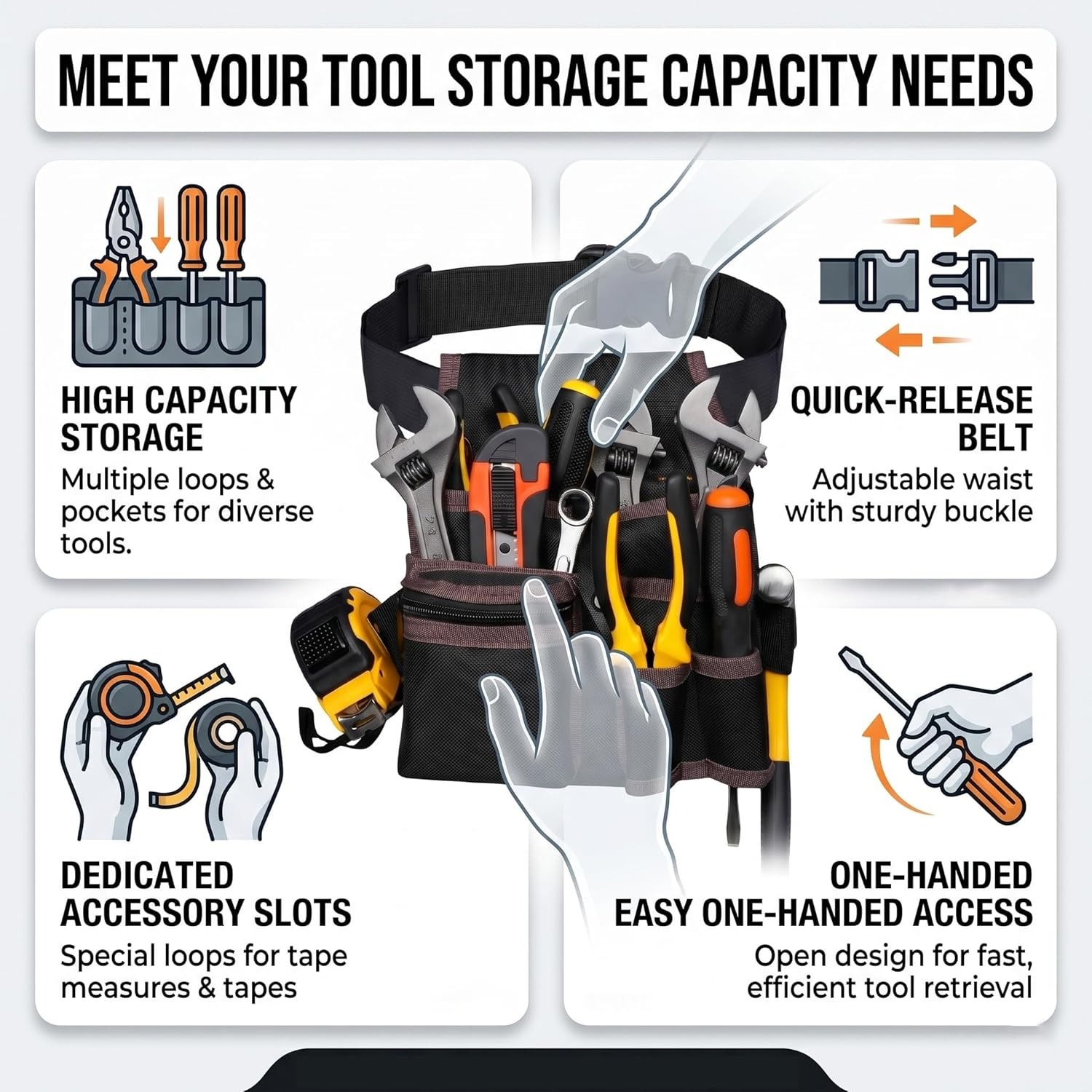 Tool Belt, Electrician Tool Po - Power Tools Band review and price